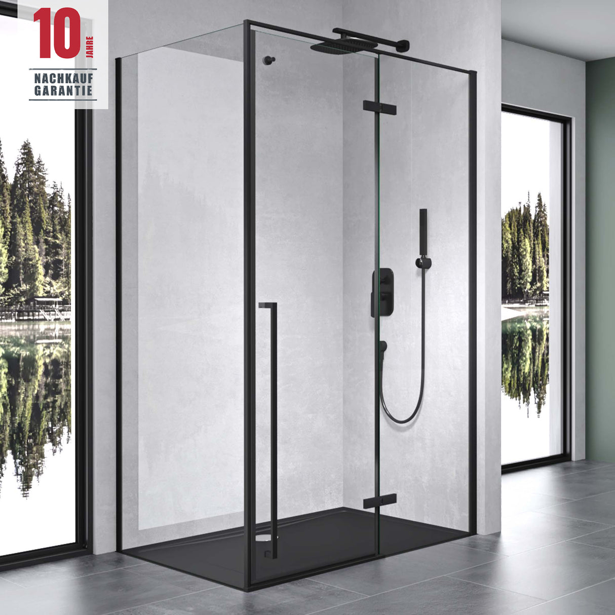 glasvilla Box Doccia in Vetro Trasparente 6mm Box Cabina Doccia in Cristallo di Sicurezza ESG con Rivestimento Nano Rav64K