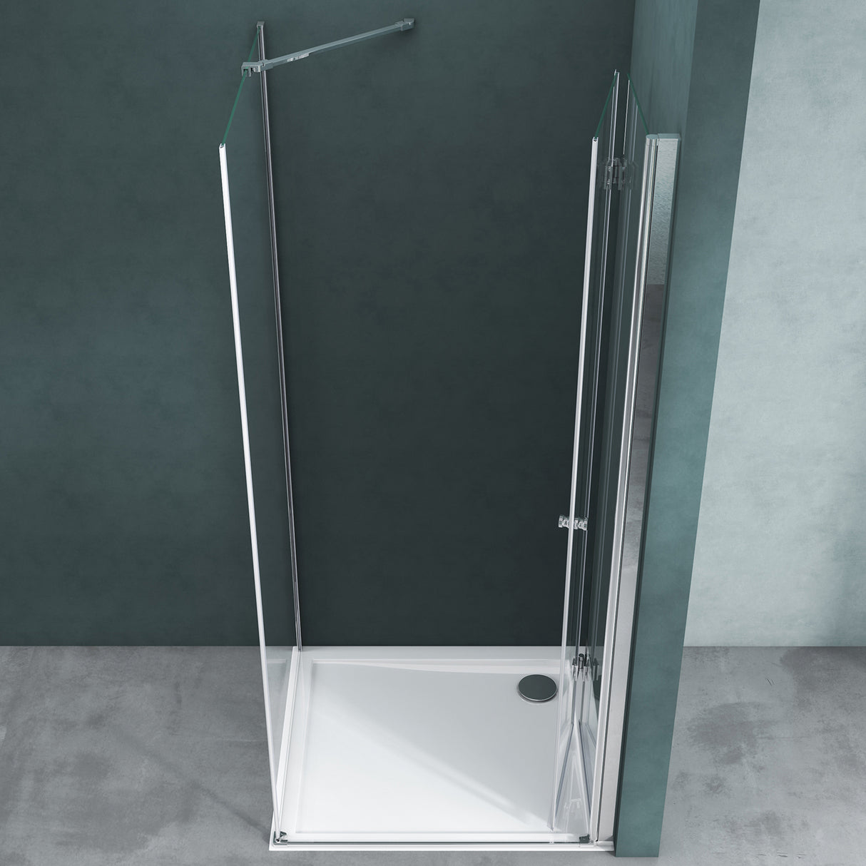 galsvilla Box doccia Angolare Cabina Bagno in Vetro con Meccanismo di Sollevamento e Abbassamento Box Cabina Doccia con Porte Girevoli a 180° Effetto Loto R27