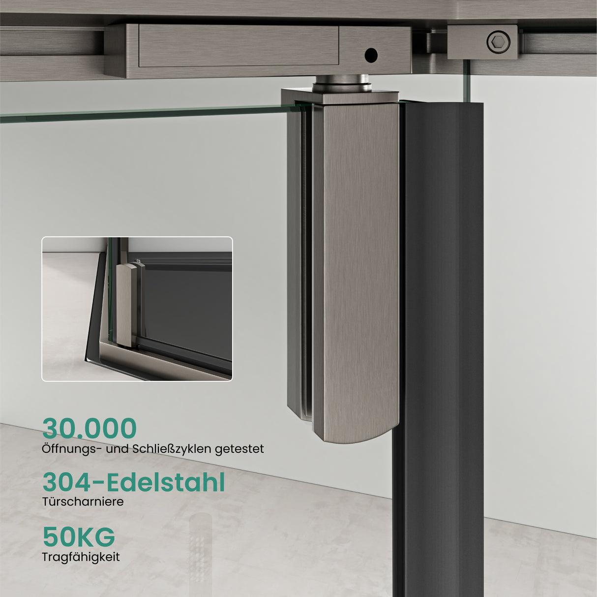 Mai & Mai Box Doccia Pentagonale con Porta Girevole , Cabina Bagno in Vetro Trasparente 8mm, Profilo Grigio in 304, Box Cabina Doccia Angolare Ravenna68K-Plus