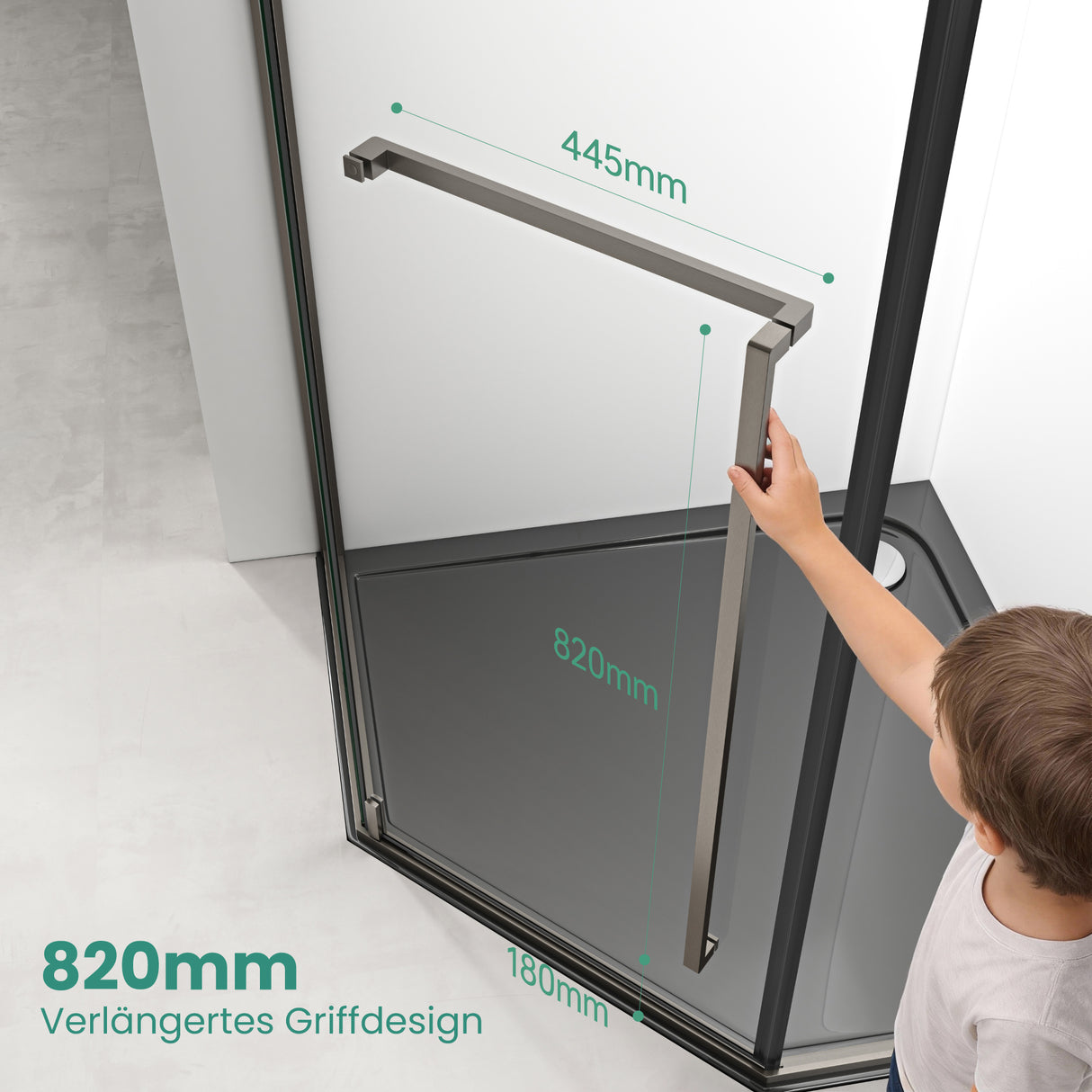 Mai & Mai Box Doccia Pentagonale con Porta Girevole , Cabina Bagno in Vetro Trasparente 8mm, Profilo Grigio in 304, Box Cabina Doccia Angolare Ravenna68K-Plus