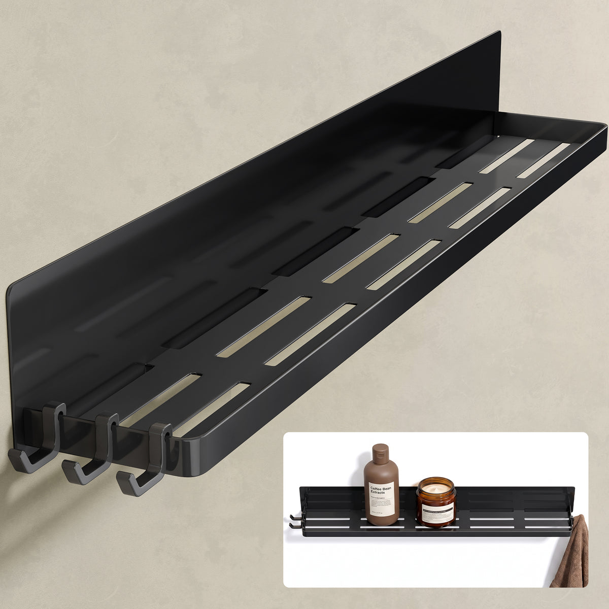 Estante de Ducha Glasvilla Reglo-01 Duschablage Magnética sin Taladro (60 cm)