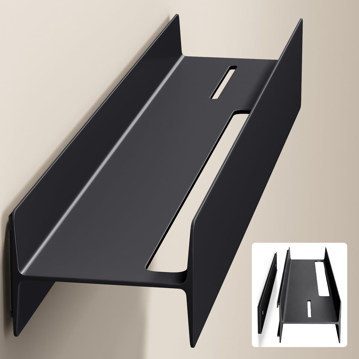 Estante de Ducha Glasvilla Reglo-03 Repisa de Pared 40 cm para Baño (Atornillable o Adhesiva)