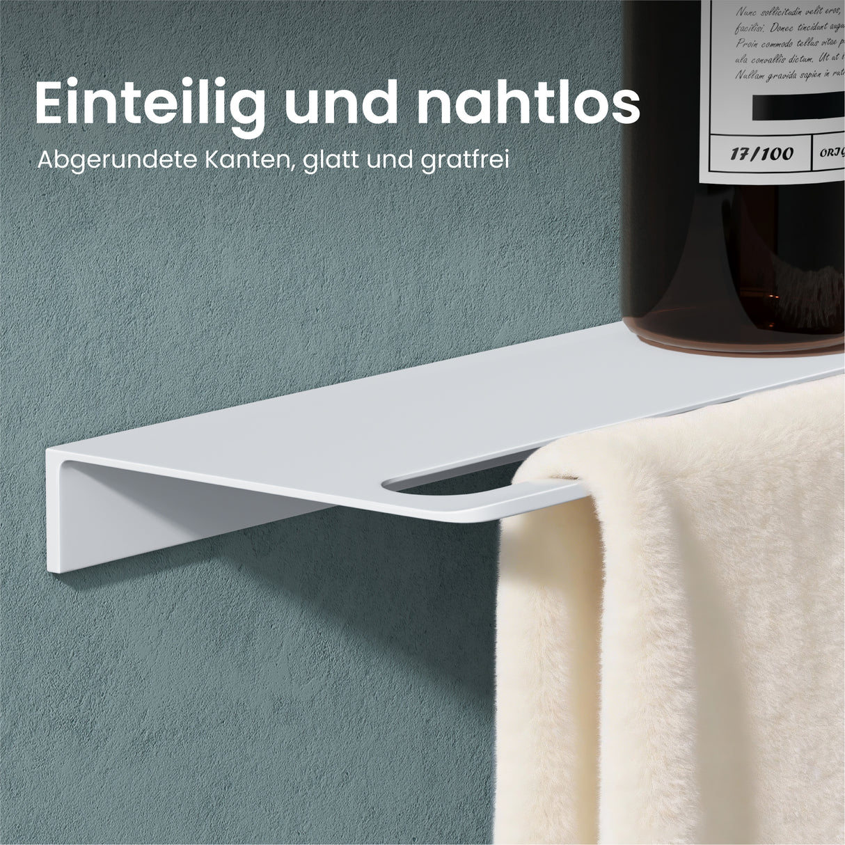glasvilla Duschablage zum Bohren oder Kleben Duschregal Badablage aus Aluminium Badezimmerablage zur Wandmontage Badezimmer Organizer Reglo-06