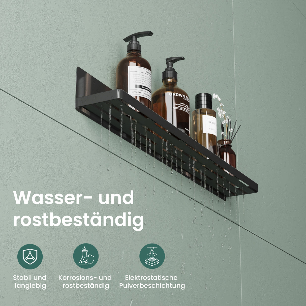 Estante de Ducha Glasvilla Reglo-01 Duschablage Magnética sin Taladro (60 cm)