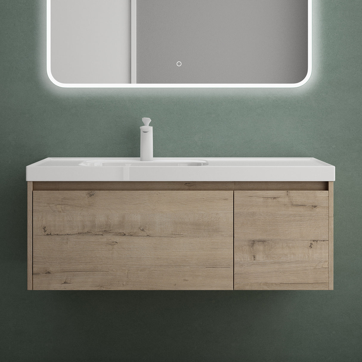 conjunto de muebles de baño glasvilla mueble bajo lavabo con lavabo de mineral Salerno