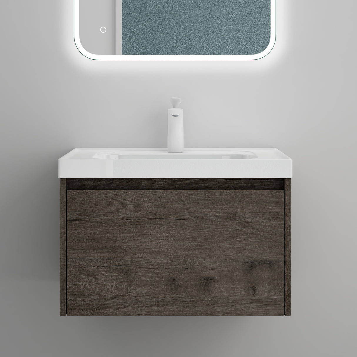 conjunto de muebles de baño glasvilla mueble bajo lavabo con lavabo de mineral Salerno