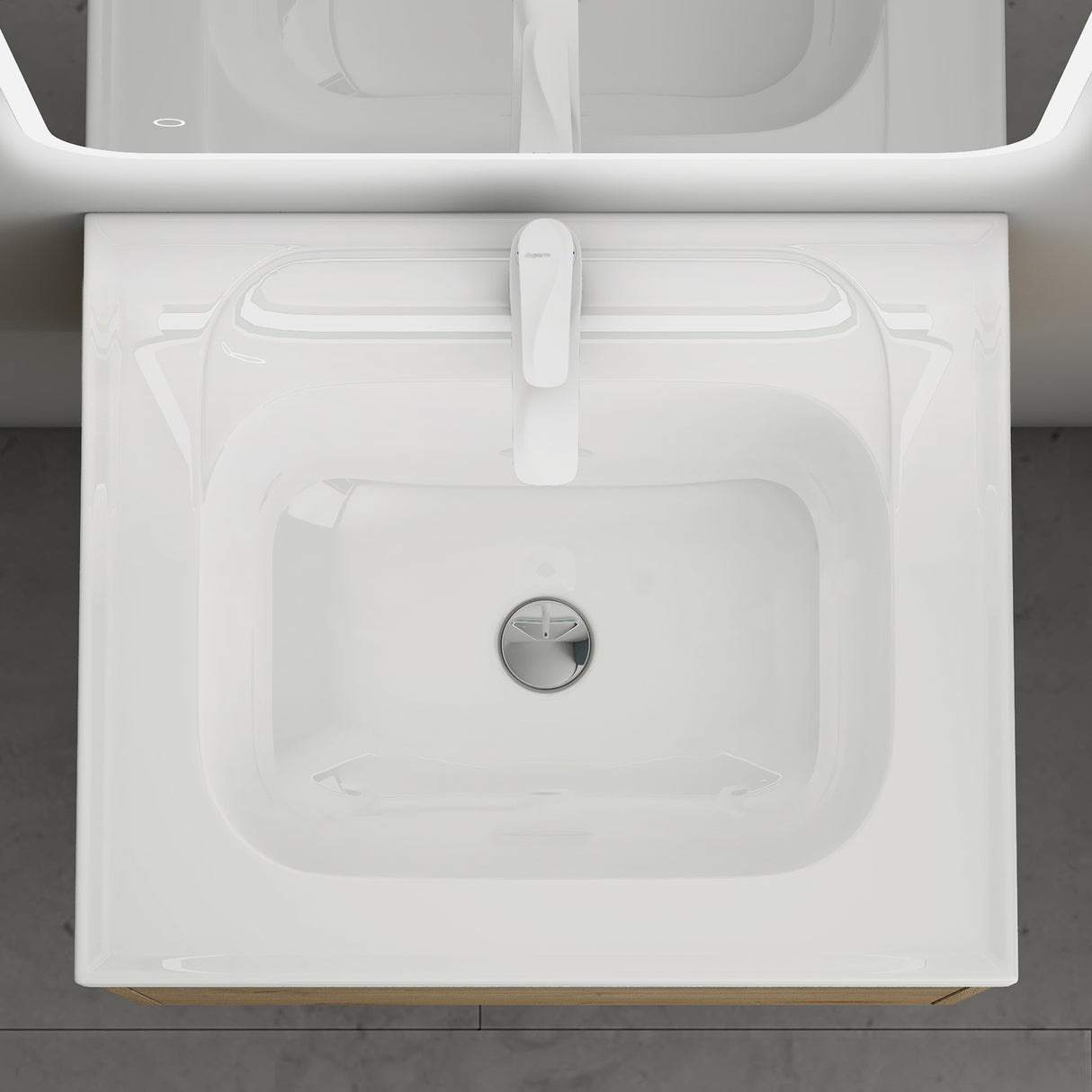 conjunto de muebles de baño glasvilla mueble bajo lavabo con lavabo de mineral Salerno