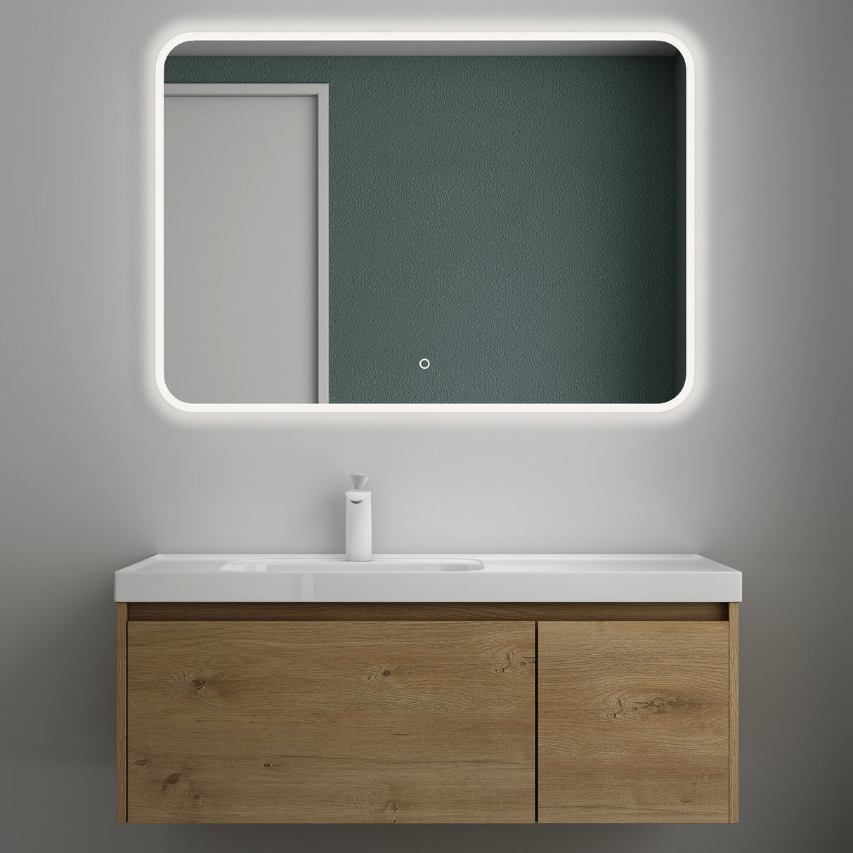 conjunto de muebles de baño glasvilla mueble bajo lavabo con lavabo de mineral Salerno