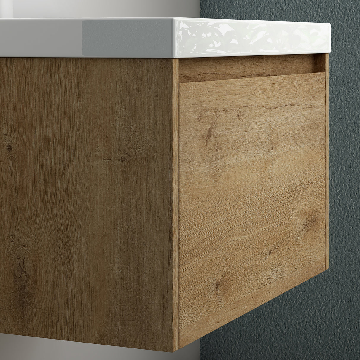 conjunto de muebles de baño glasvilla mueble bajo lavabo con lavabo de mineral Salerno