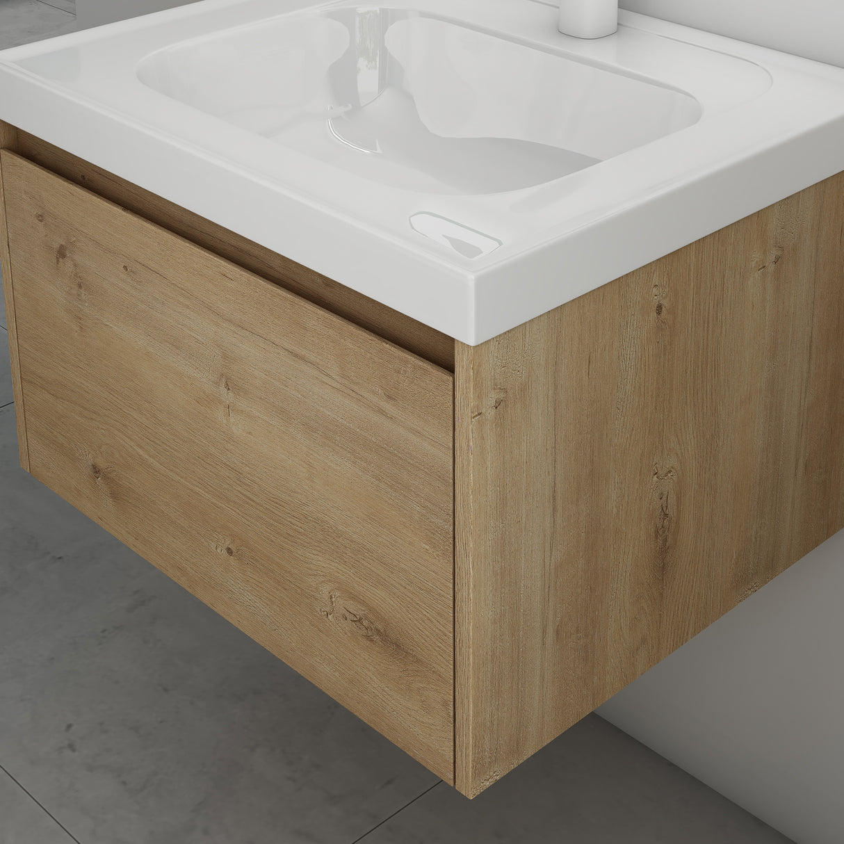 conjunto de muebles de baño glasvilla mueble bajo lavabo con lavabo de mineral Salerno
