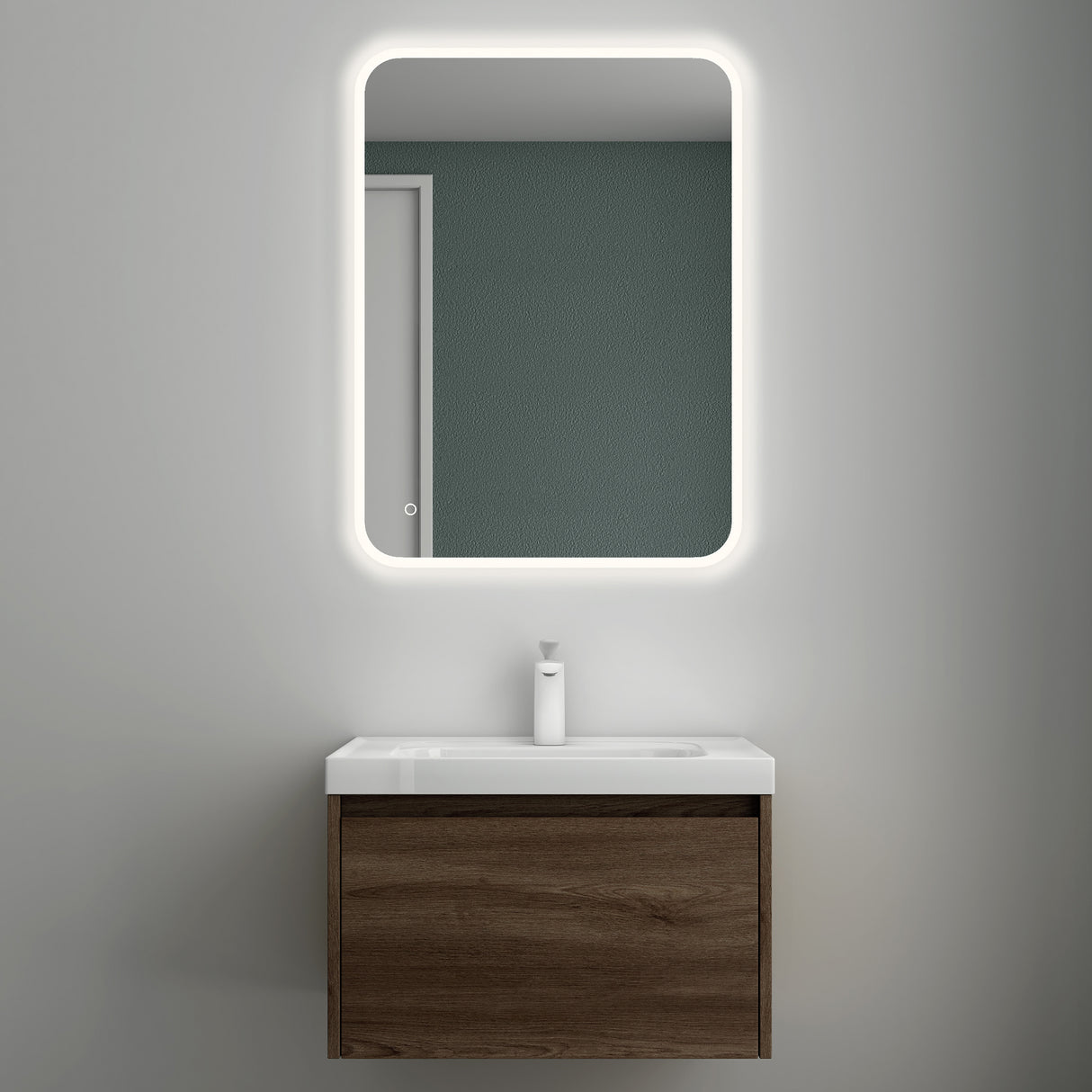 conjunto de muebles de baño glasvilla mueble bajo lavabo con lavabo de mineral Salerno