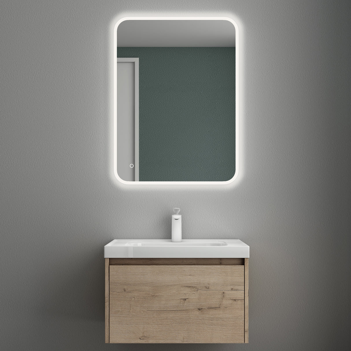 conjunto de muebles de baño glasvilla mueble bajo lavabo con lavabo de mineral Salerno