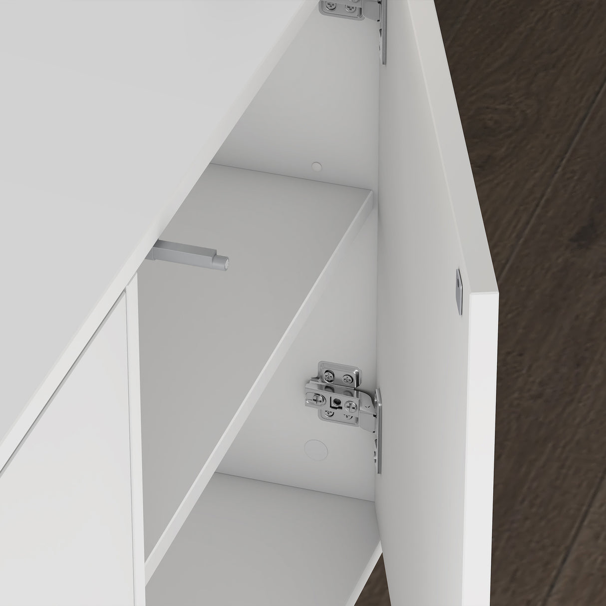 glasvilla Mobile Contenitore Mobile TV con 3 Ante e 2 scomparti Armadietto Basso Soft-close per Soggiorno, Sala da Pranzo, Camera da Letto Schrank02