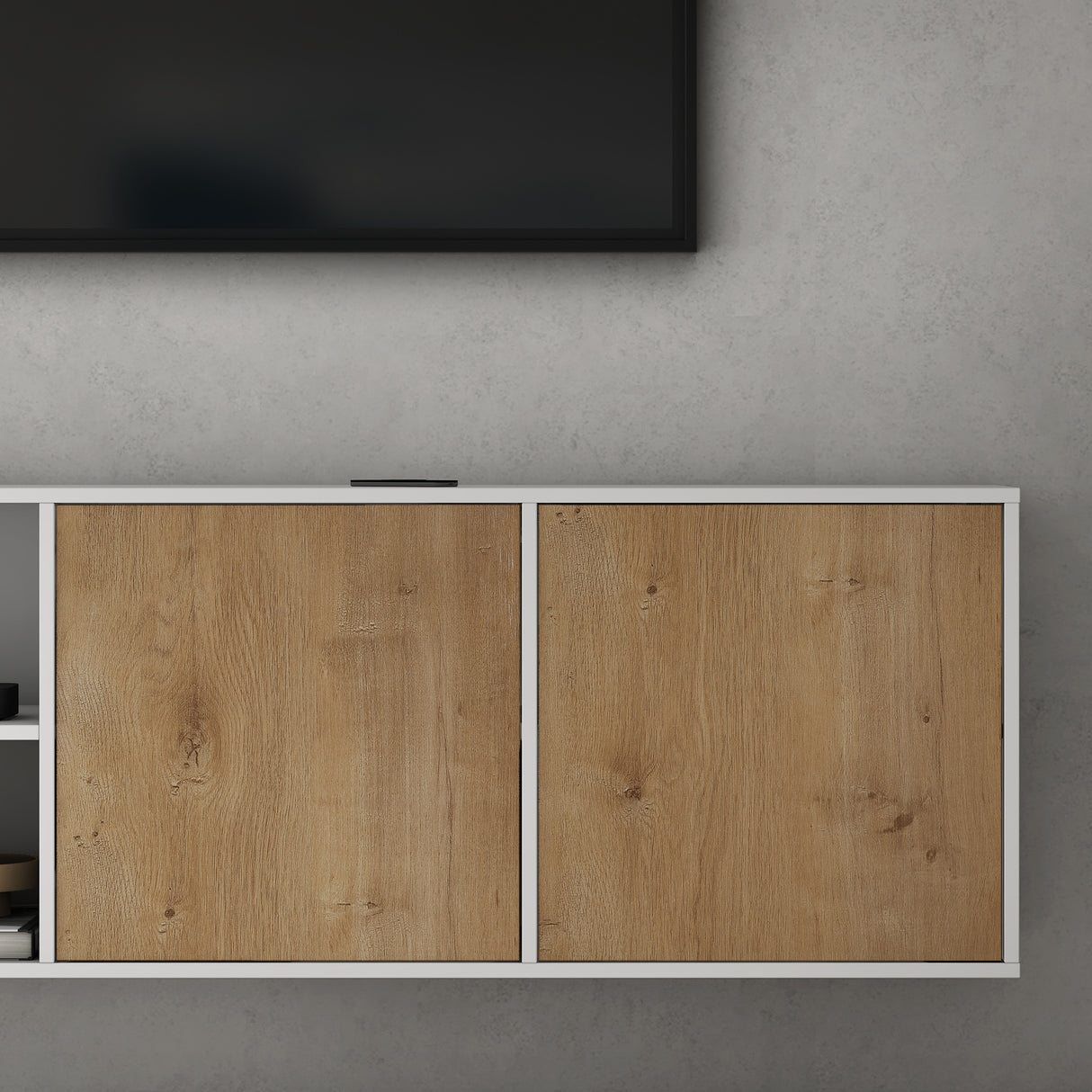 glasvilla Mobile Contenitore Mobile TV con 3 Ante e 2 scomparti Armadietto Basso Soft-close per Soggiorno, Sala da Pranzo, Camera da Letto Schrank02