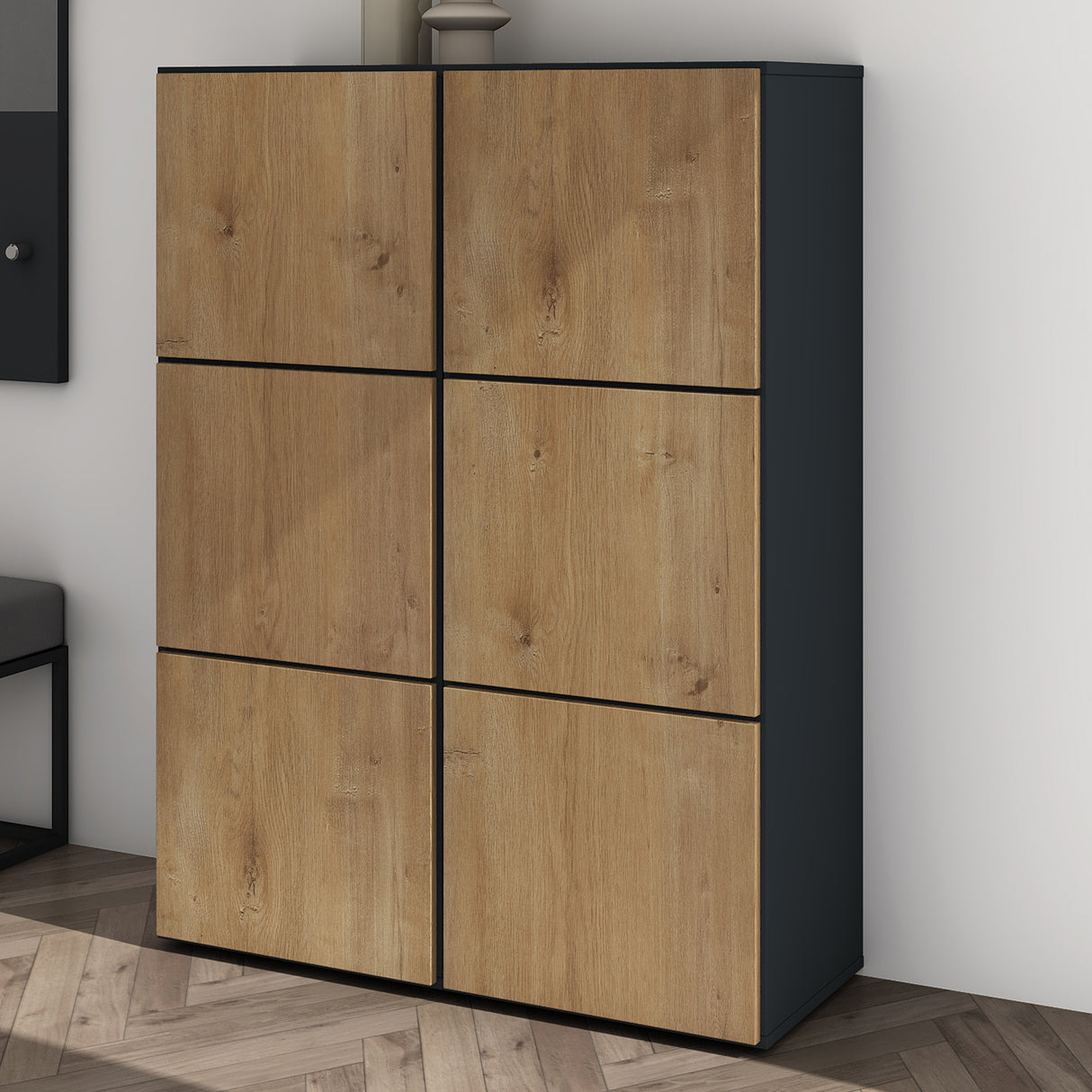 glasvilla zapatero cómoda de zapatos con 3 armarios BTH: 45x36x120 cm estante para zapatos muebles zapatero02