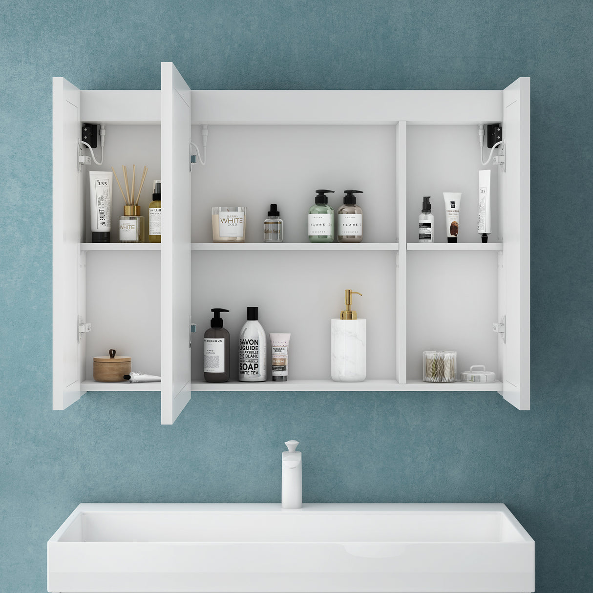 glasvilla Espejo armario de baño con iluminación LED armario de baño colgante espejo de baño Espejo armario-04