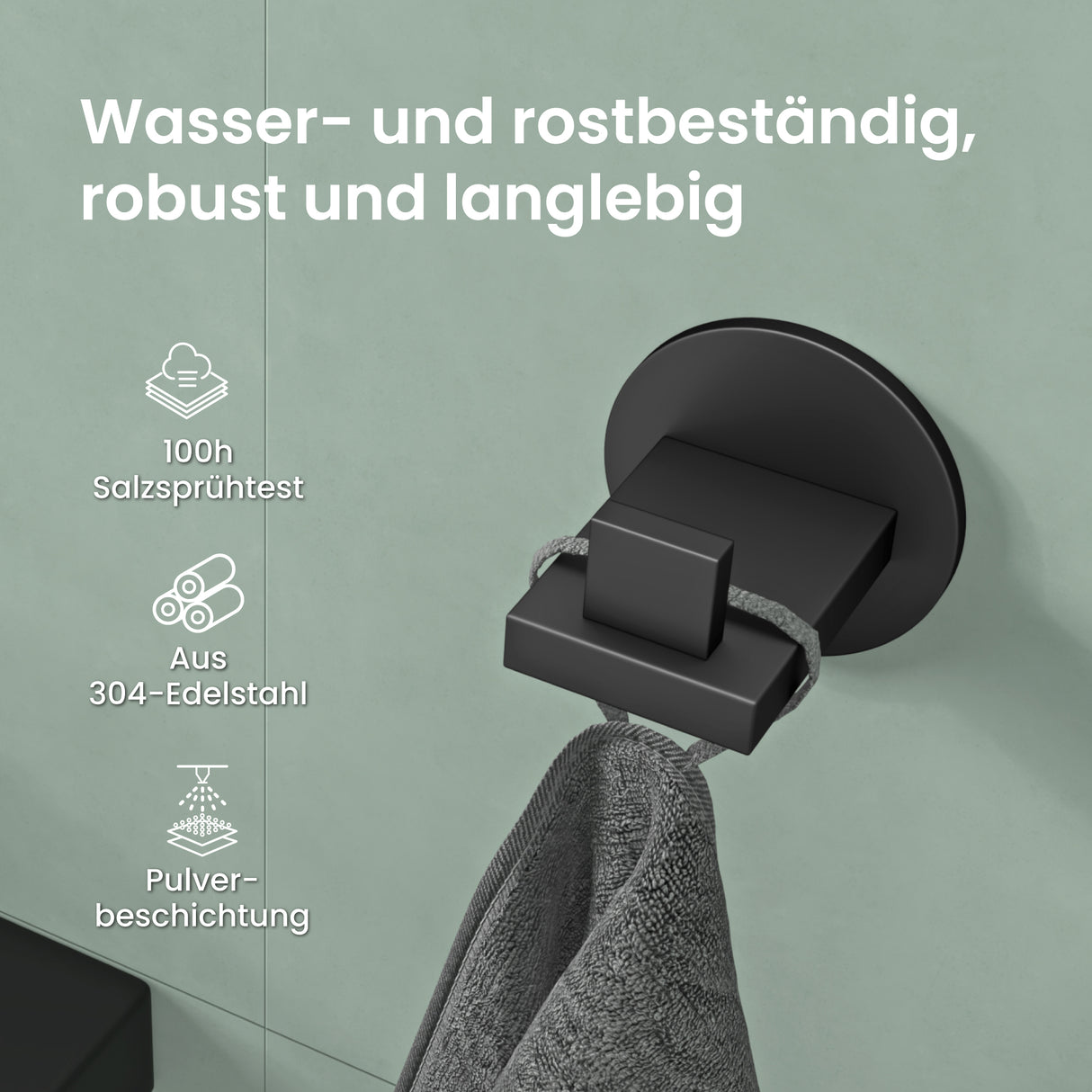 glasvilla Appendiabiti da Parete in Acciaio Inossidabile 304, Attaccapanni da Muro per Camera da Letto, Ingresso, Cucina, Stalo-08+Stalo-09