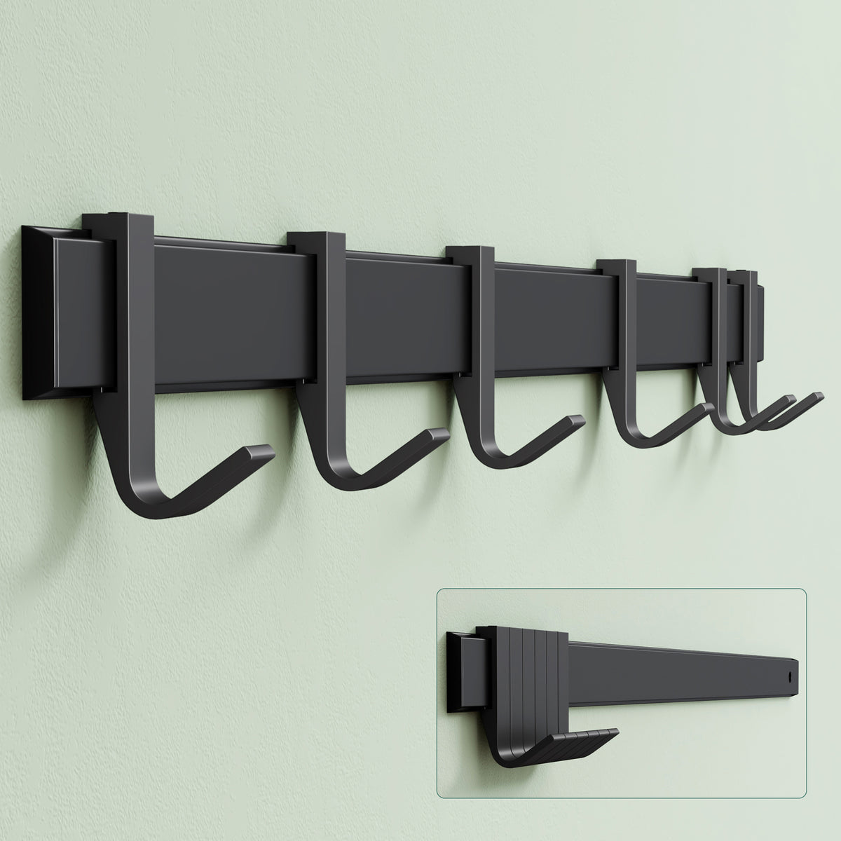 glasvilla Appendiabiti da Parete con Ganci Scorrevoli, Attaccapanni da Muro in Alluminio Appendiabiti per Cameretta, Ingresso, Cucina, Stalo-12