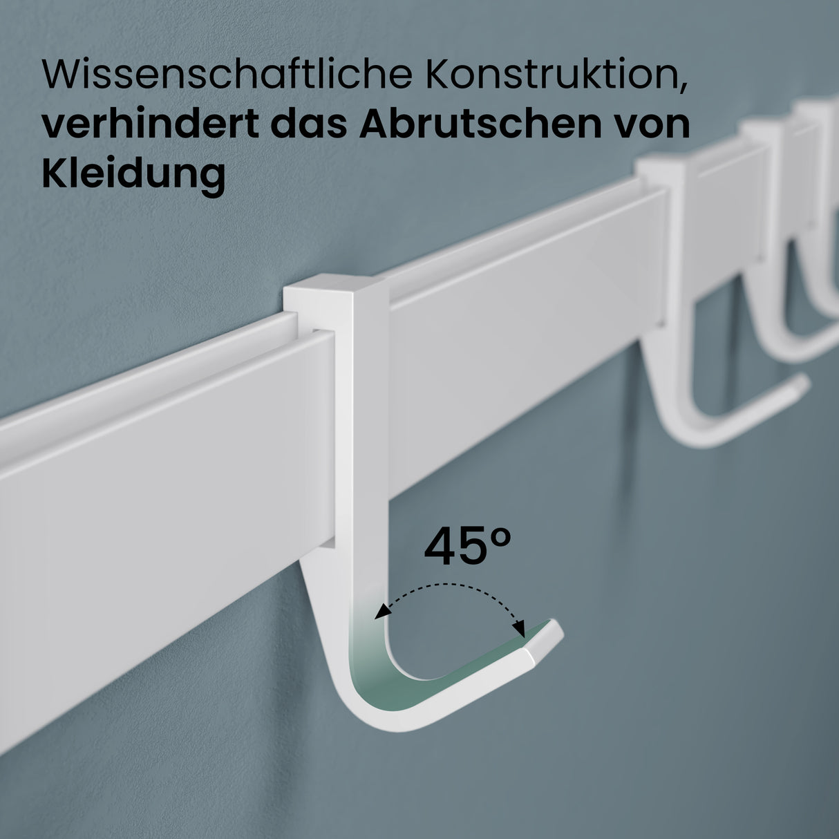glasvilla Kleiderhaken zum Bohren oder Kleben, Garderobenleiste aus Aluminium, Garderobenhaken Wandhaken Stalo-12