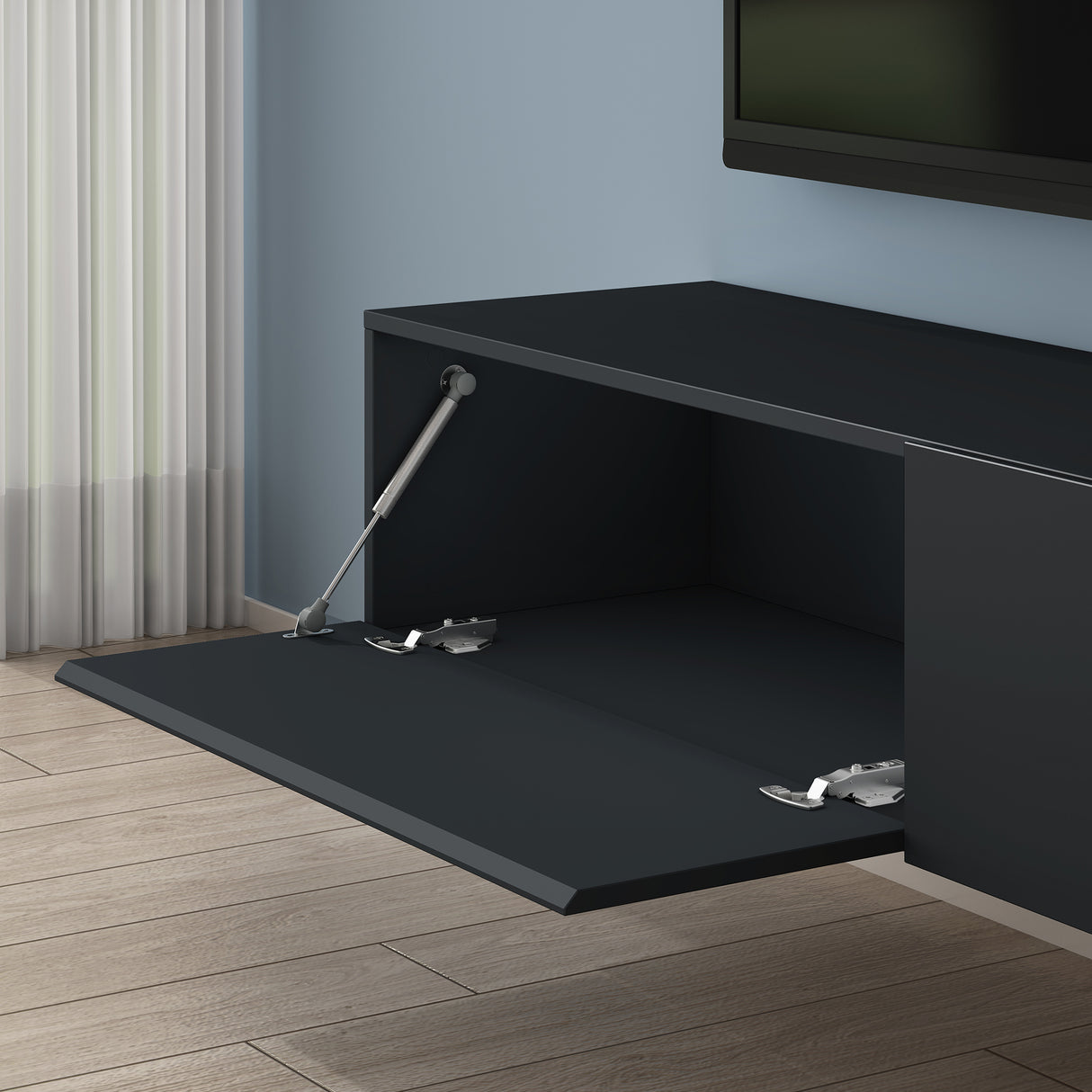 glasvilla mesa de televisión mueble de televisión armario con asa oculta y cierre suave mueble bajo armario colgante para sala de estar mueble de televisión02