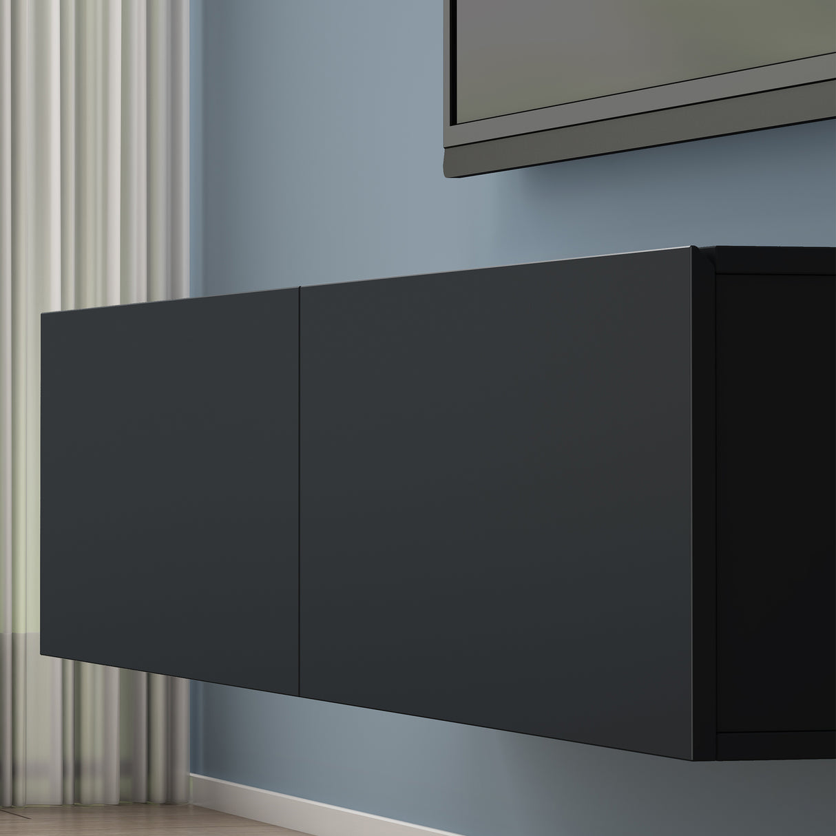 glasvilla mesa de televisión mueble de televisión armario con asa oculta y cierre suave mueble bajo armario colgante para sala de estar mueble de televisión02