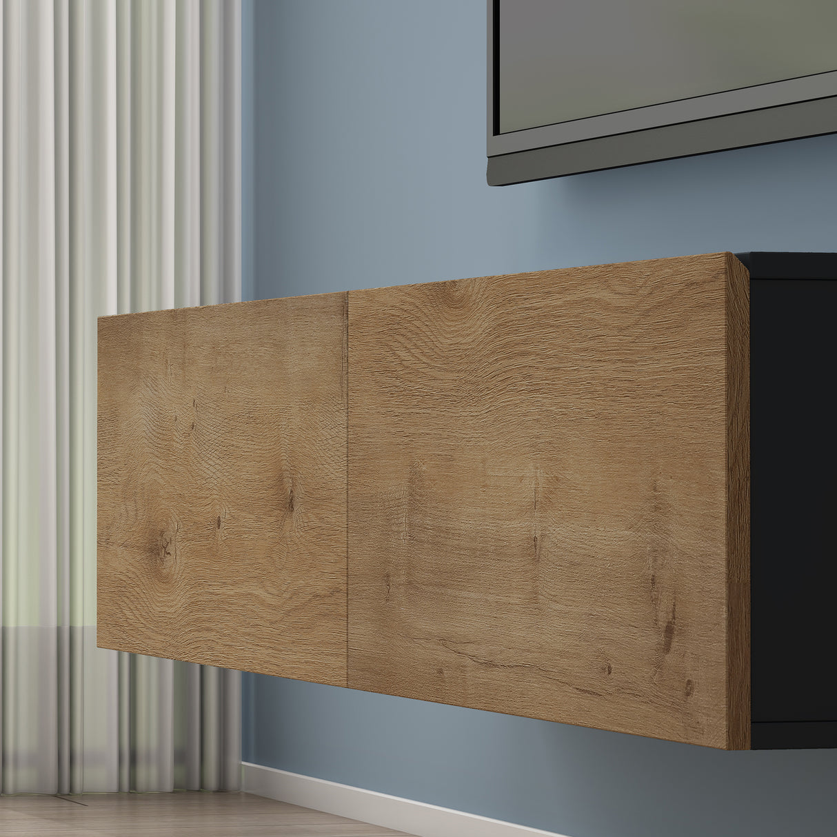 glasvilla mesa de televisión mueble de televisión armario con asa oculta y cierre suave mueble bajo armario colgante para sala de estar mueble de televisión02