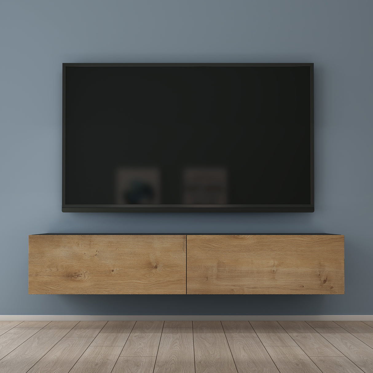 Glasvilla Design – Mueble TV suspendido con cierre suave y tirador oculto (Fernsehschrank02)