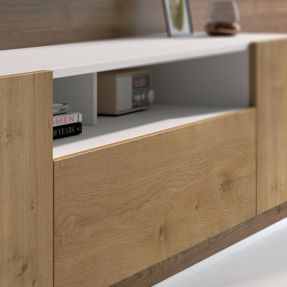 glasvilla Mobile TV per Televisore con 3 Ante Armadietto Basso Soft-close per Soggiorno, Sala da Pranzo, Camera da Letto Fernsehschrank03