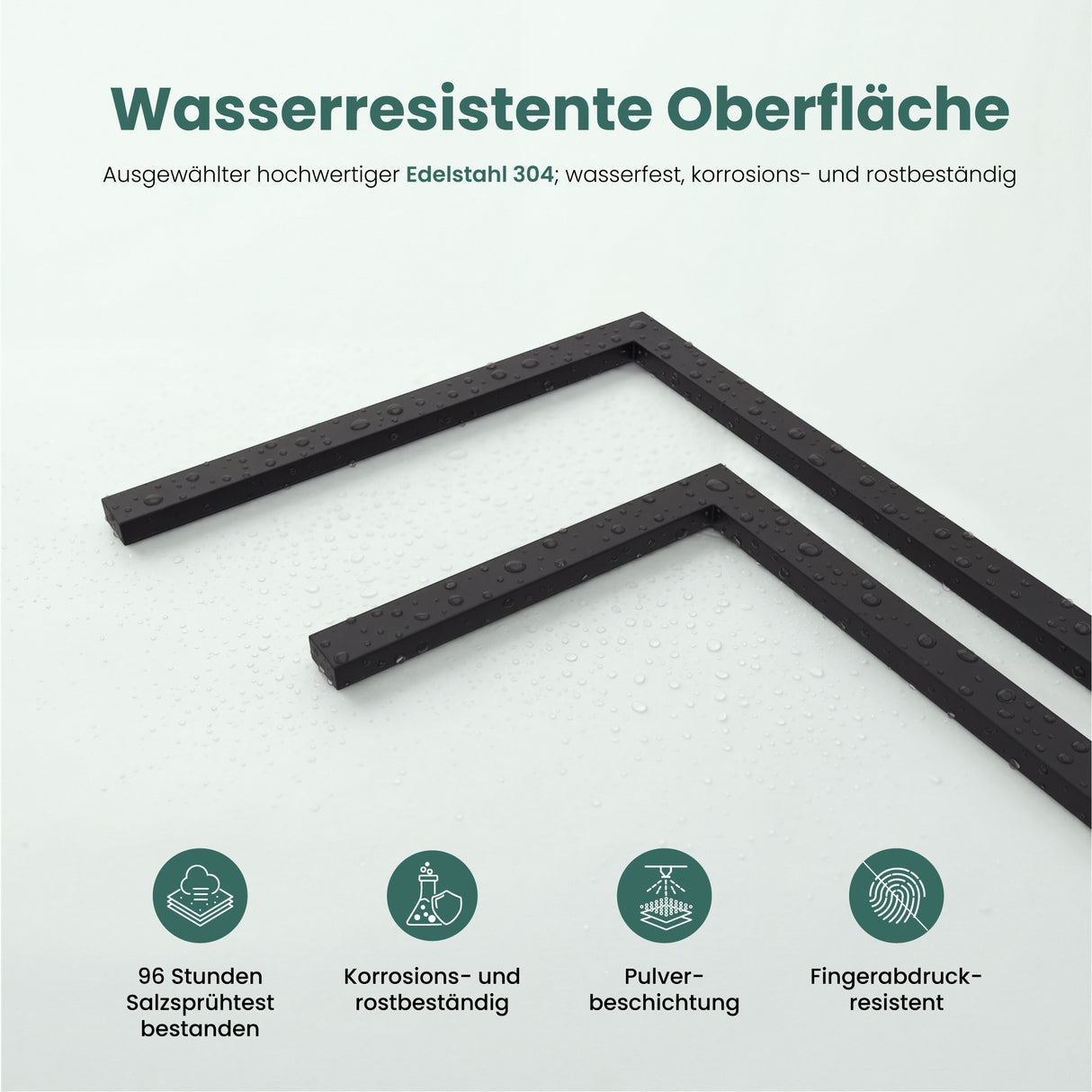 glasvilla Handtuchhalter stehend mit 2 Stangen, Handtuchständer ohne Bohren aus Edelstahl, freistehender Badetuchhalter Tavrin-02
