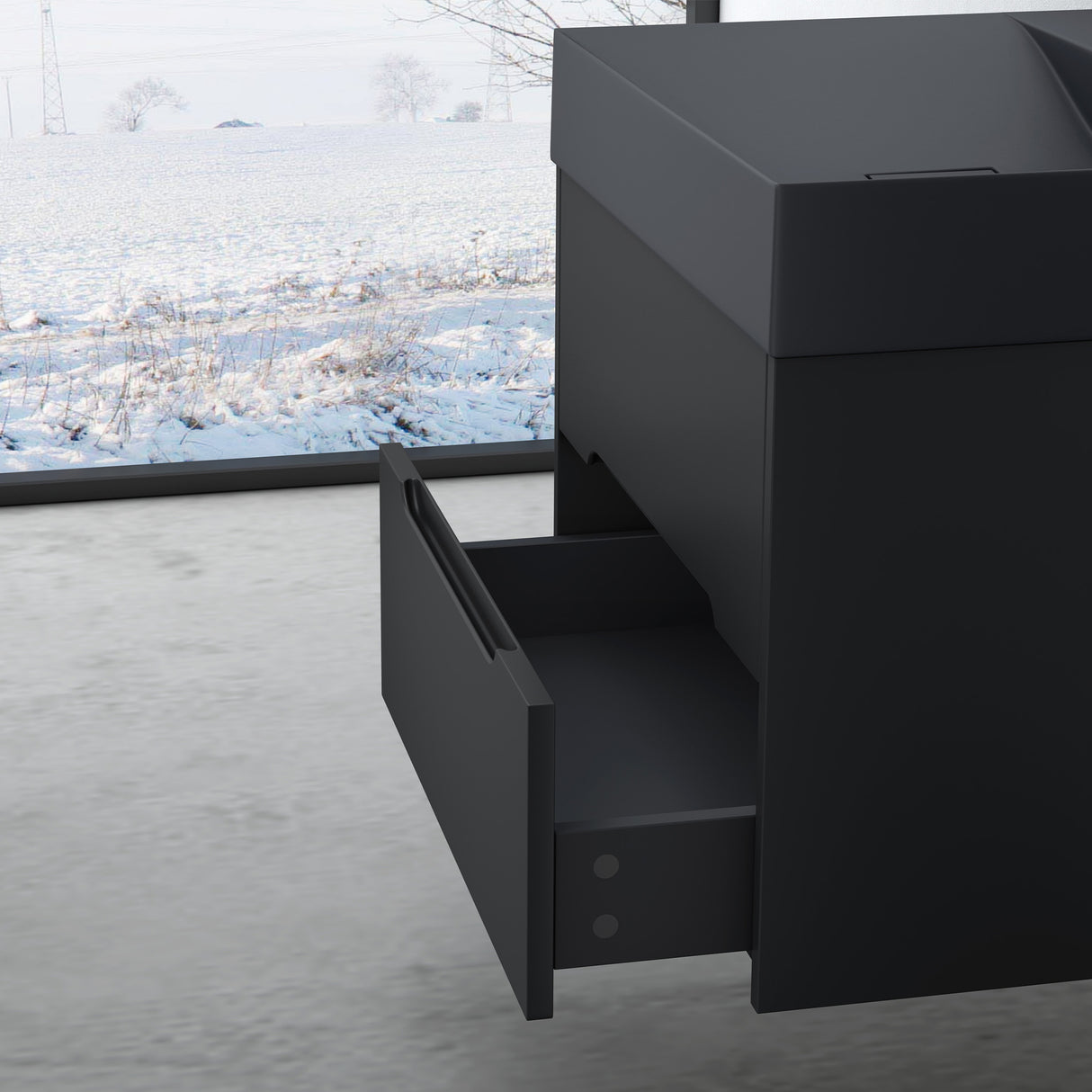 conjunto de muebles de baño glasvilla mueble de lavabo con cajones de cierre suave incluido lavabo de mineral Yoga