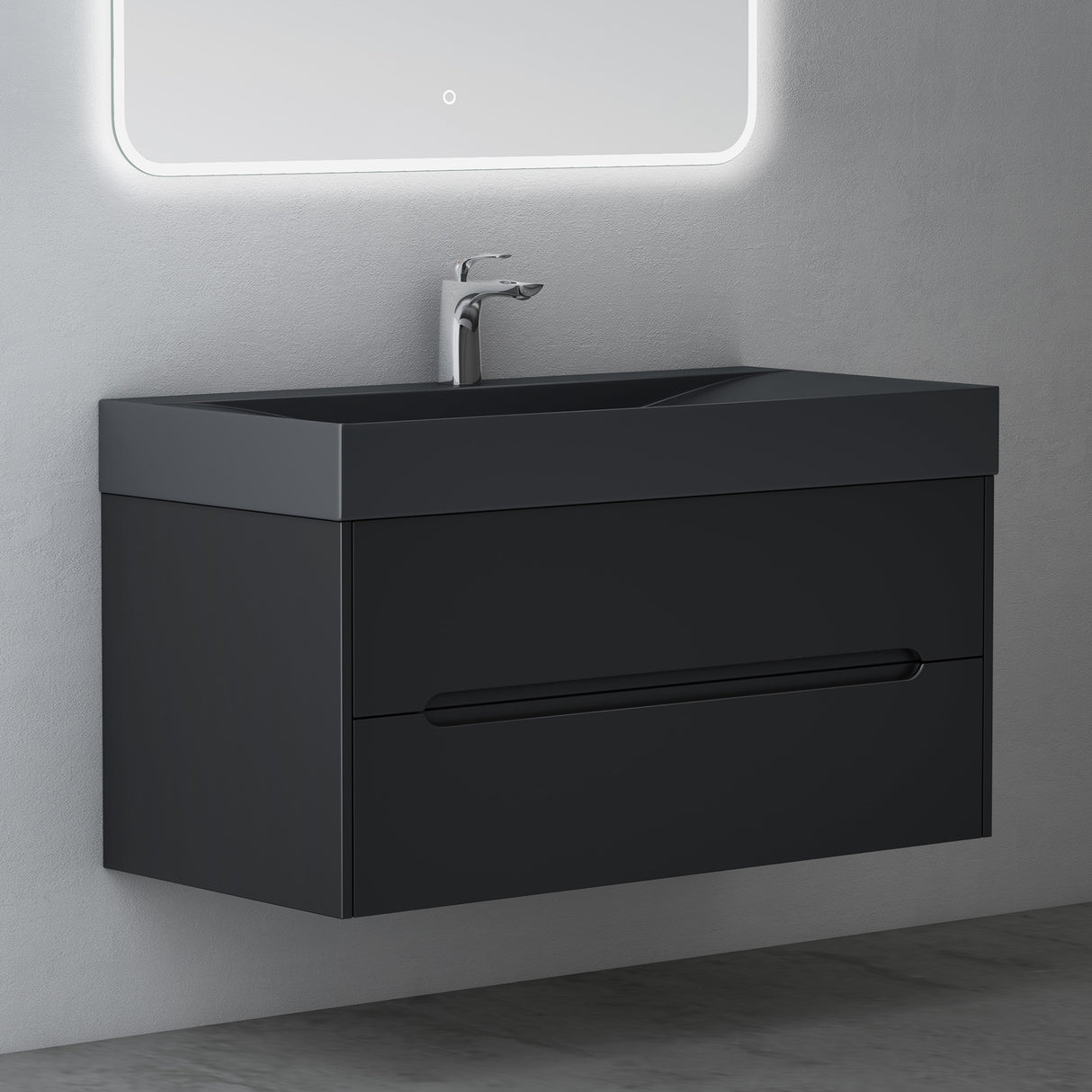 conjunto de muebles de baño glasvilla mueble de lavabo con cajones de cierre suave incluido lavabo de mineral Yoga