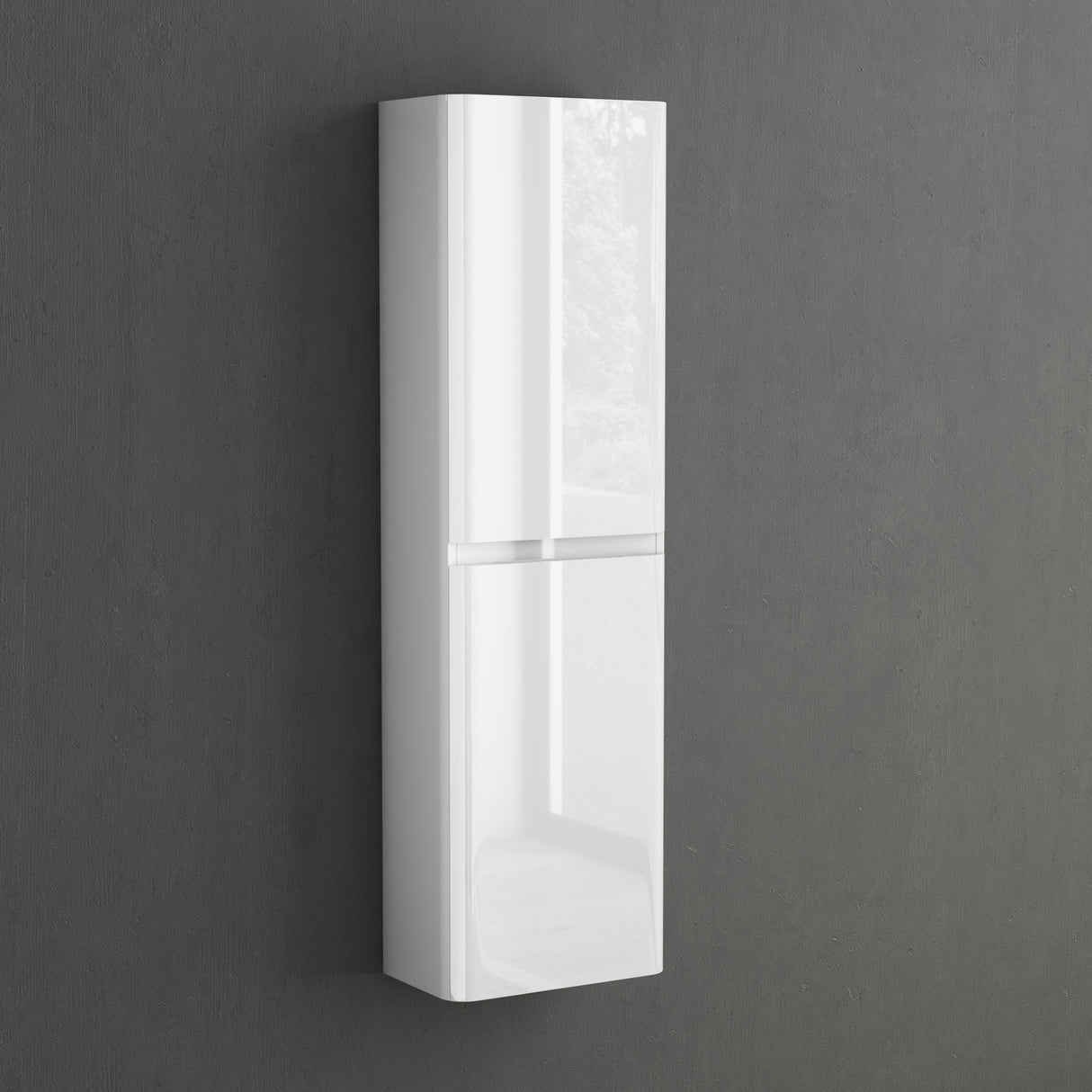 Meuble de salle de bain Glasvilla à 2 portes et 4 compartiments L x P : 35 x 20 cm. Armoire haute de salle de bain avec étagère. Meuble polyvalent Lucca.