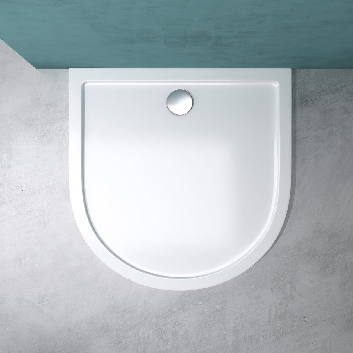 Receveur de douche Glasvilla en acrylique, forme : demi-cercle, Faro4