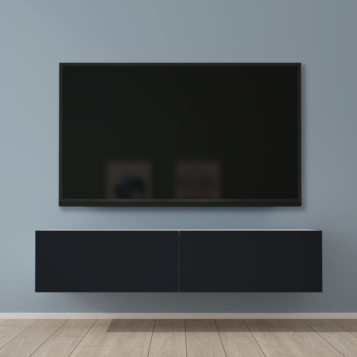Glasvilla Design – Mueble TV suspendido con cierre suave y tirador oculto (Fernsehschrank02)