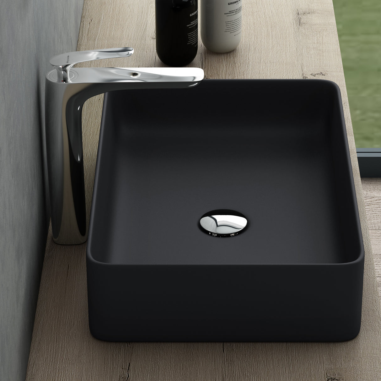 glasvilla Lavabo Lavabo de Encimera BTH: 59x38x13,5cm Cuenco de Cerámica Bruselas105D