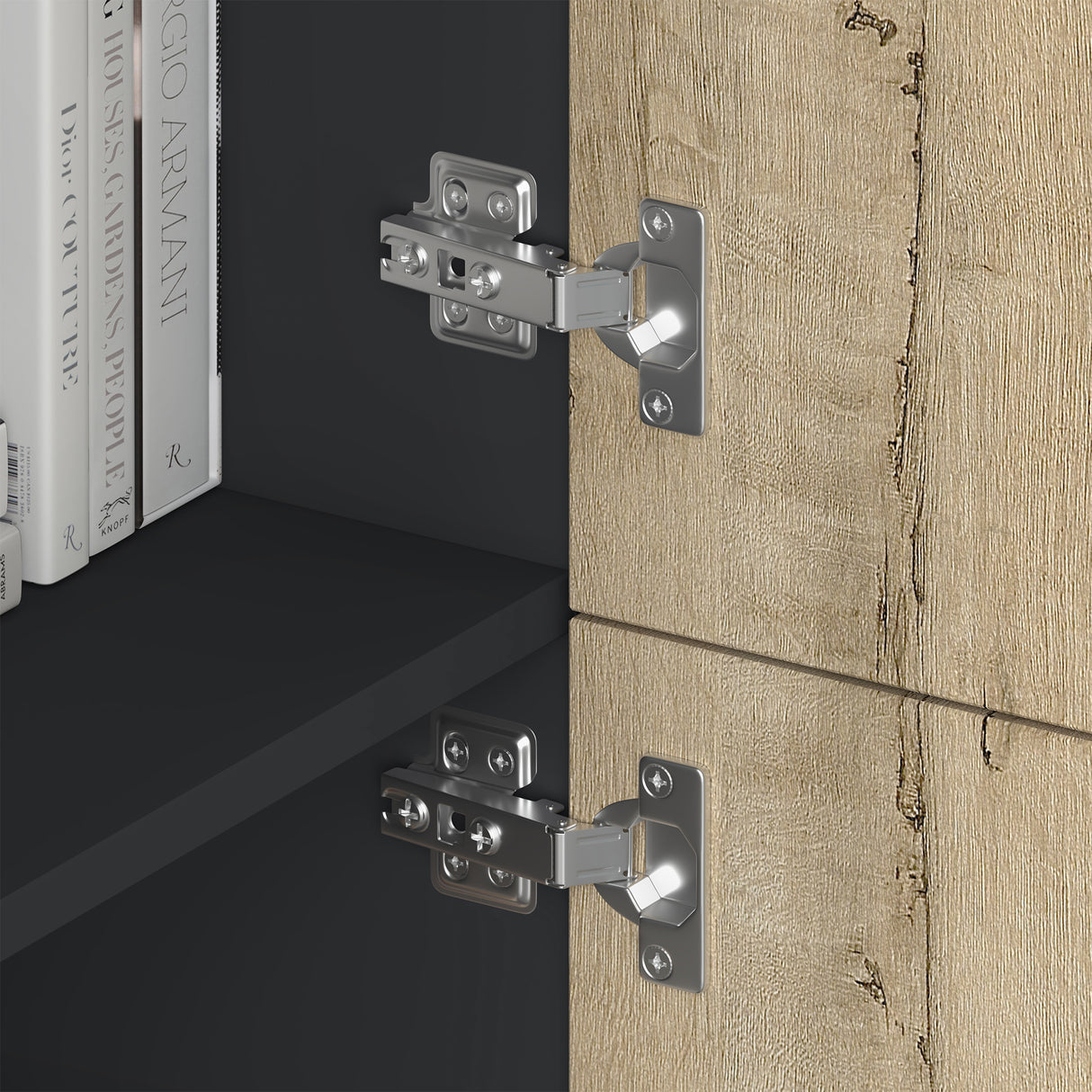 glasvilla Mobile Contenitore con 4 ante e 4 vani per Soggiorno, Sala da Pranzo, Camera da Letto Schrank04