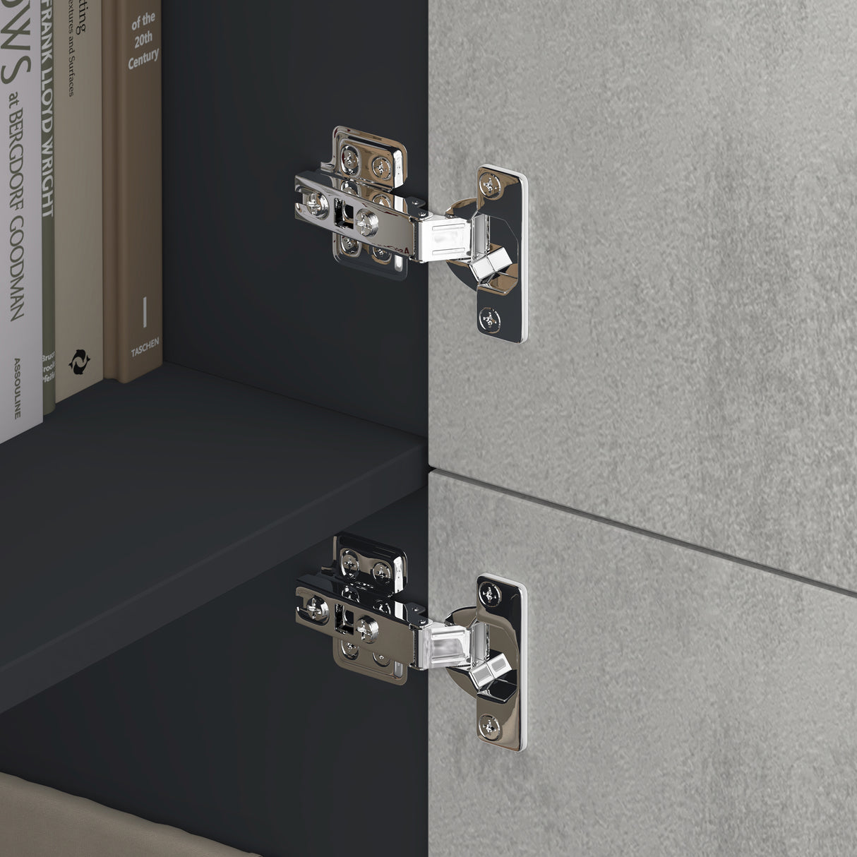 glasvilla Mobile Contenitore con 4 ante e 4 vani per Soggiorno, Sala da Pranzo, Camera da Letto Schrank04