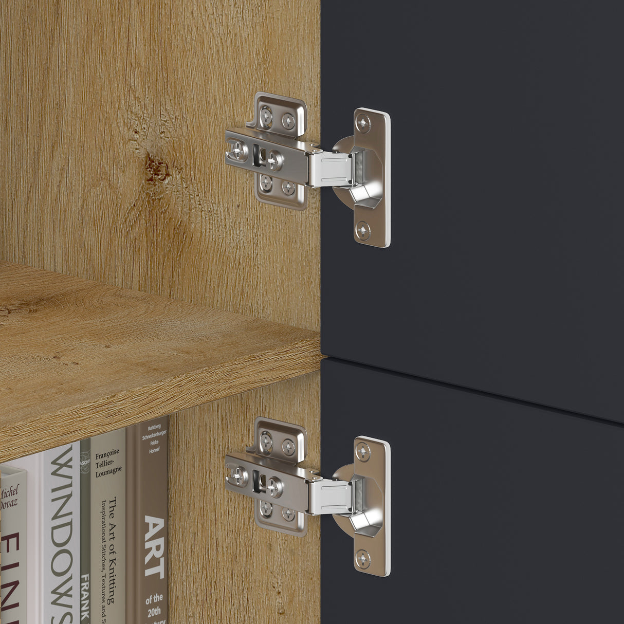 glasvilla Mobile Contenitore con 4 ante e 4 vani per Soggiorno, Sala da Pranzo, Camera da Letto Schrank04