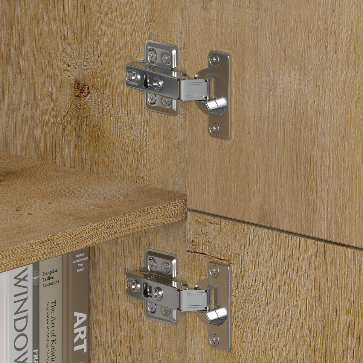 glasvilla Mobile Contenitore con 4 ante e 4 vani per Soggiorno, Sala da Pranzo, Camera da Letto Schrank04