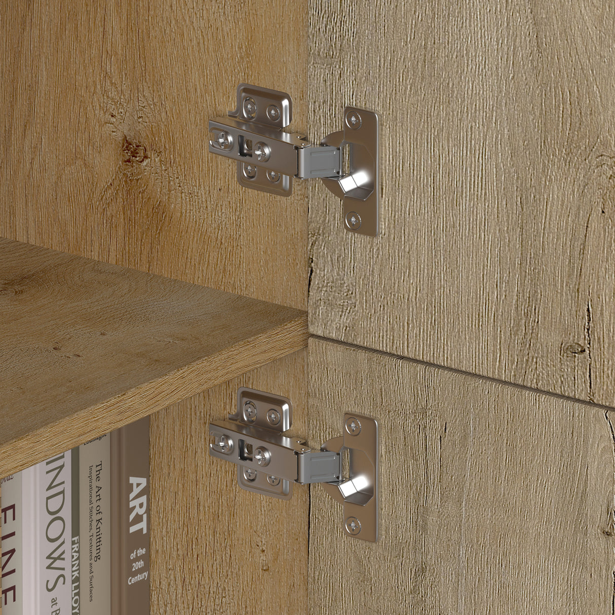 glasvilla Mobile Contenitore con 4 ante e 4 vani per Soggiorno, Sala da Pranzo, Camera da Letto Schrank04