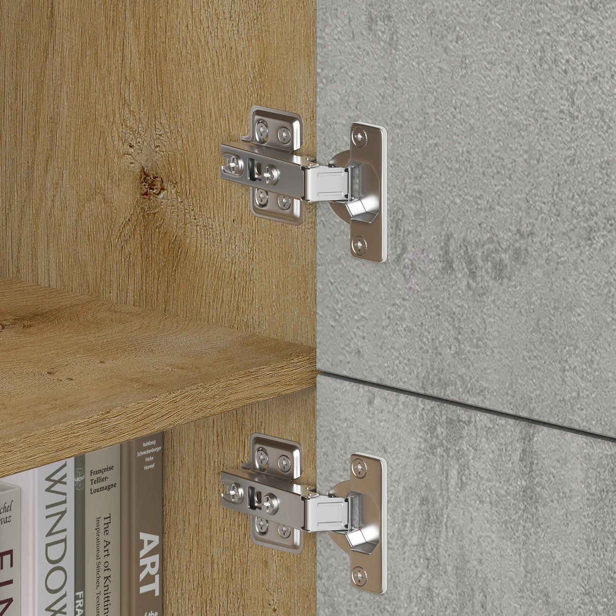 glasvilla Mobile Contenitore con 4 ante e 4 vani per Soggiorno, Sala da Pranzo, Camera da Letto Schrank04