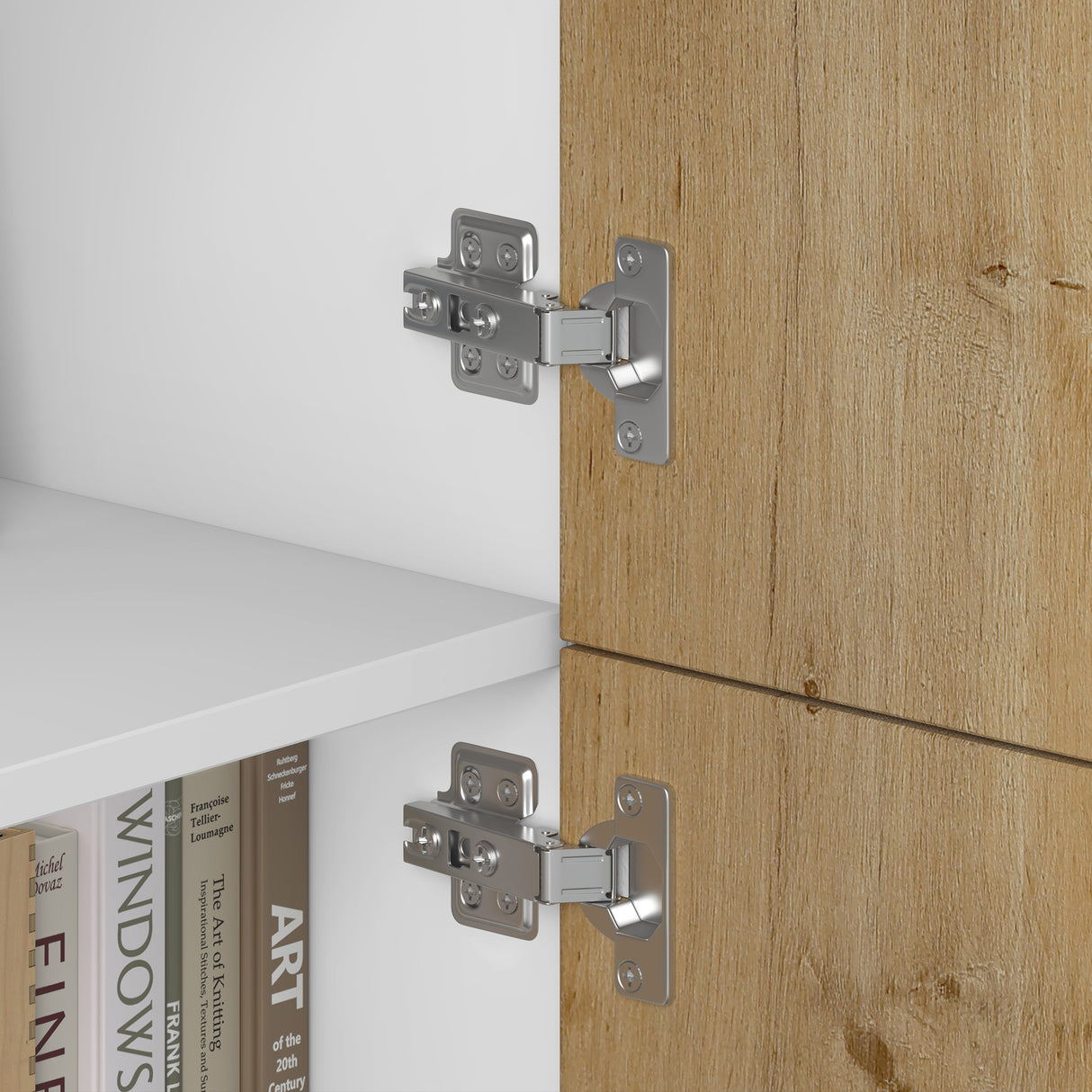 glasvilla Mobile Contenitore con 4 ante e 4 vani per Soggiorno, Sala da Pranzo, Camera da Letto Schrank04