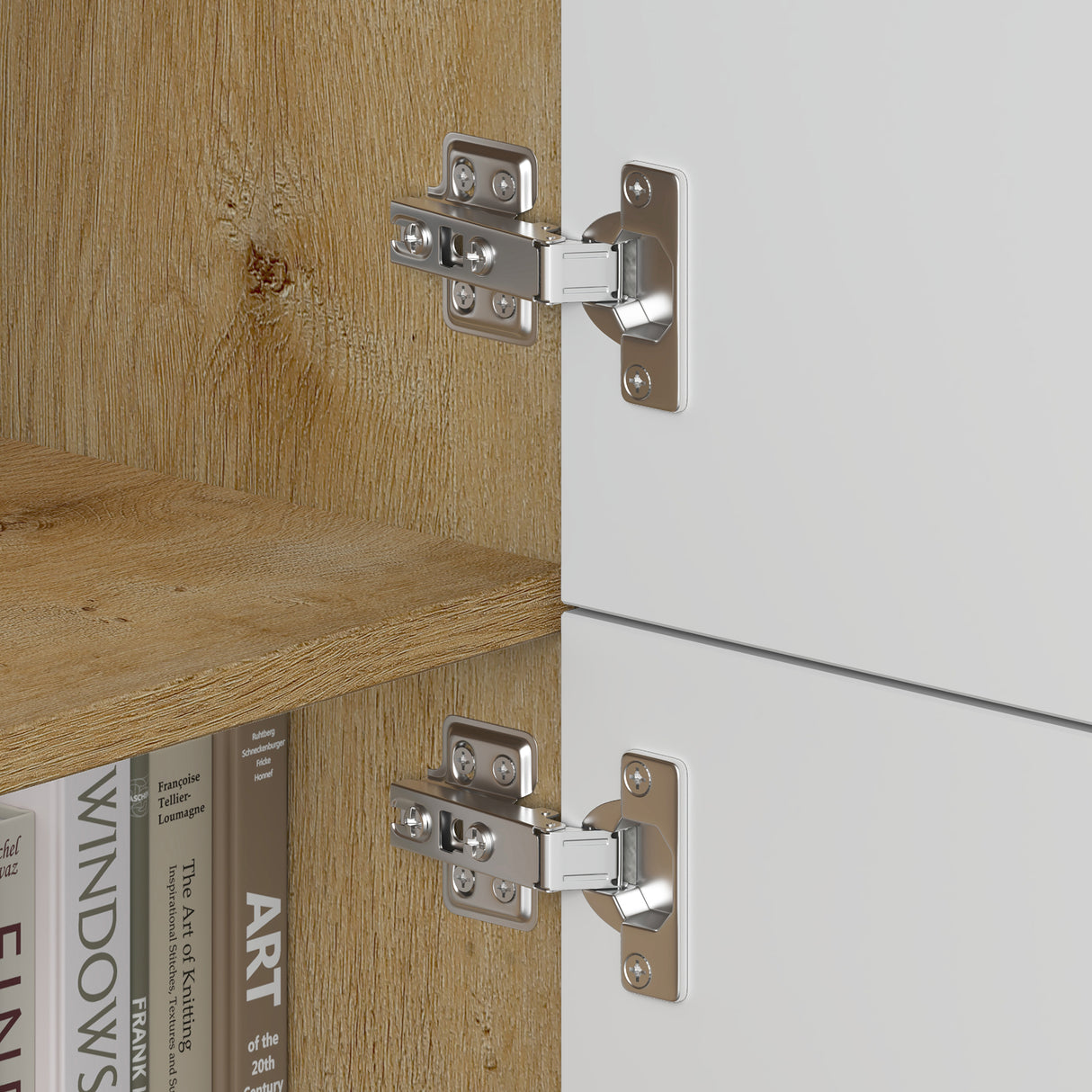 glasvilla Mobile Contenitore con 4 ante e 4 vani per Soggiorno, Sala da Pranzo, Camera da Letto Schrank04