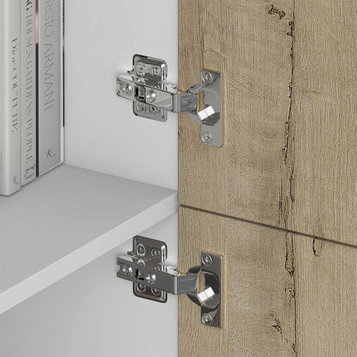 glasvilla Mobile Contenitore con 4 ante e 4 vani per Soggiorno, Sala da Pranzo, Camera da Letto Schrank04