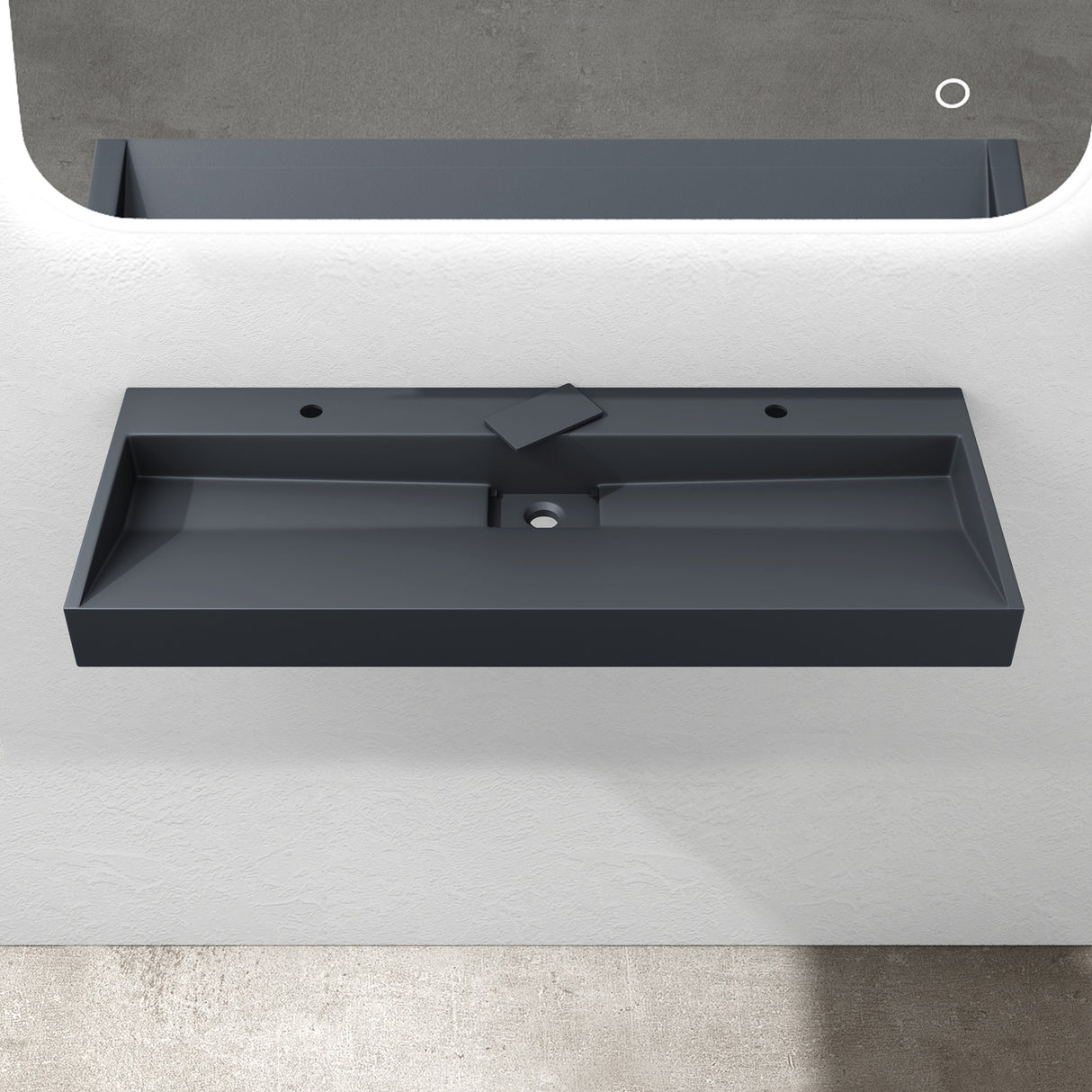 glasvilla Lavabo da Appoggio da Marmo fuso Lavabo Bagno Sospeso Lavandino Bagno Rettangolare Scarico Incluso Colossum19