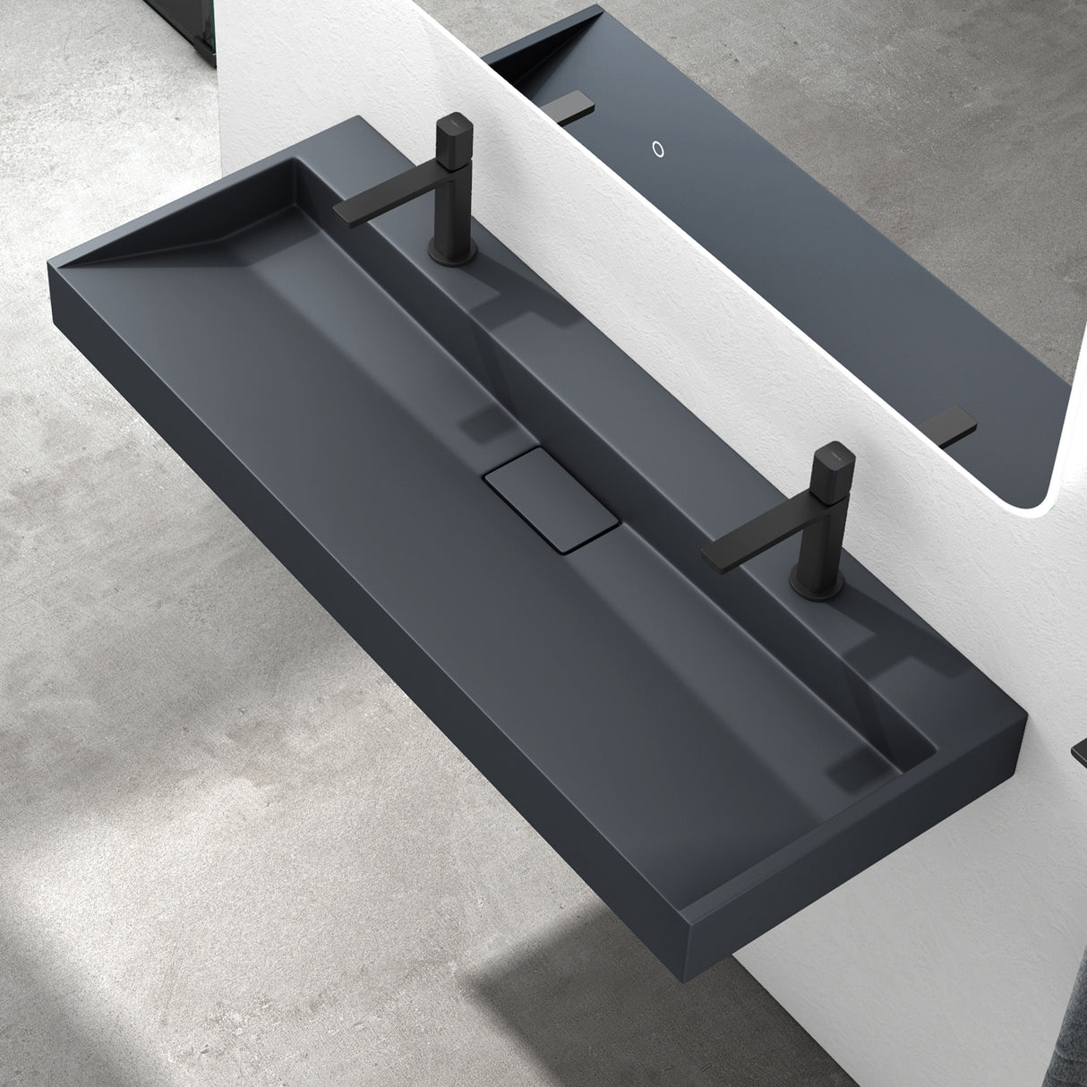 glasvilla Lavabo da Appoggio da Marmo fuso Lavabo Bagno Sospeso Lavandino Bagno Rettangolare Scarico Incluso Colossum19