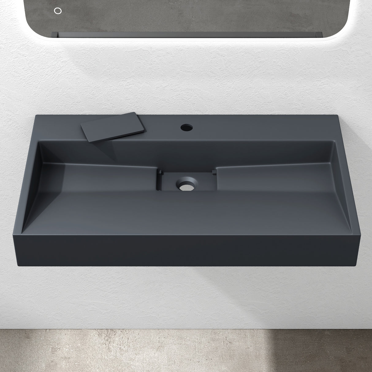 glasvilla Lavabo da Appoggio da Marmo fuso Lavabo Bagno Sospeso Lavandino Bagno Rettangolare Scarico Incluso Colossum19