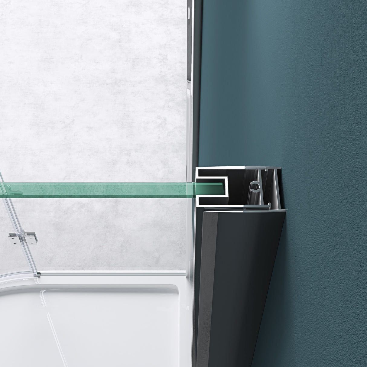 glasvilla Duschkabine U Form Dusche semicircular 6mm ESG-Sicherheitsglas con Easy-Clean Nano-Beschichtung Ravenna03