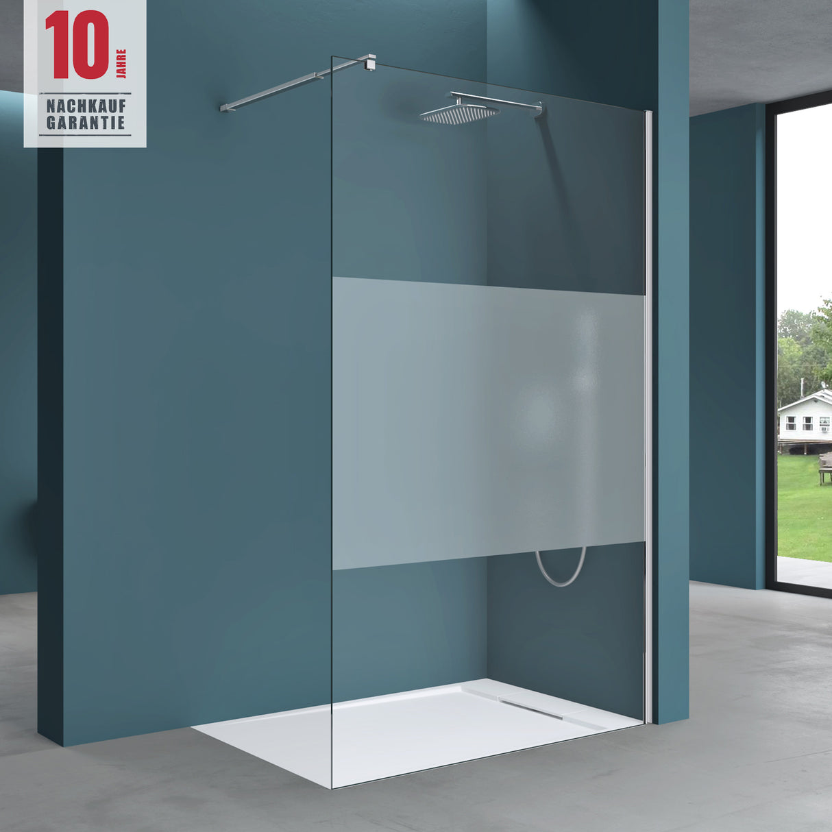 Paroi de douche Glasvilla pour douche, cloison de douche, douche à l'italienne, verre de sécurité ESG, verre NANO 8 mm BRAM1 et BRAM3 Bremen1MS