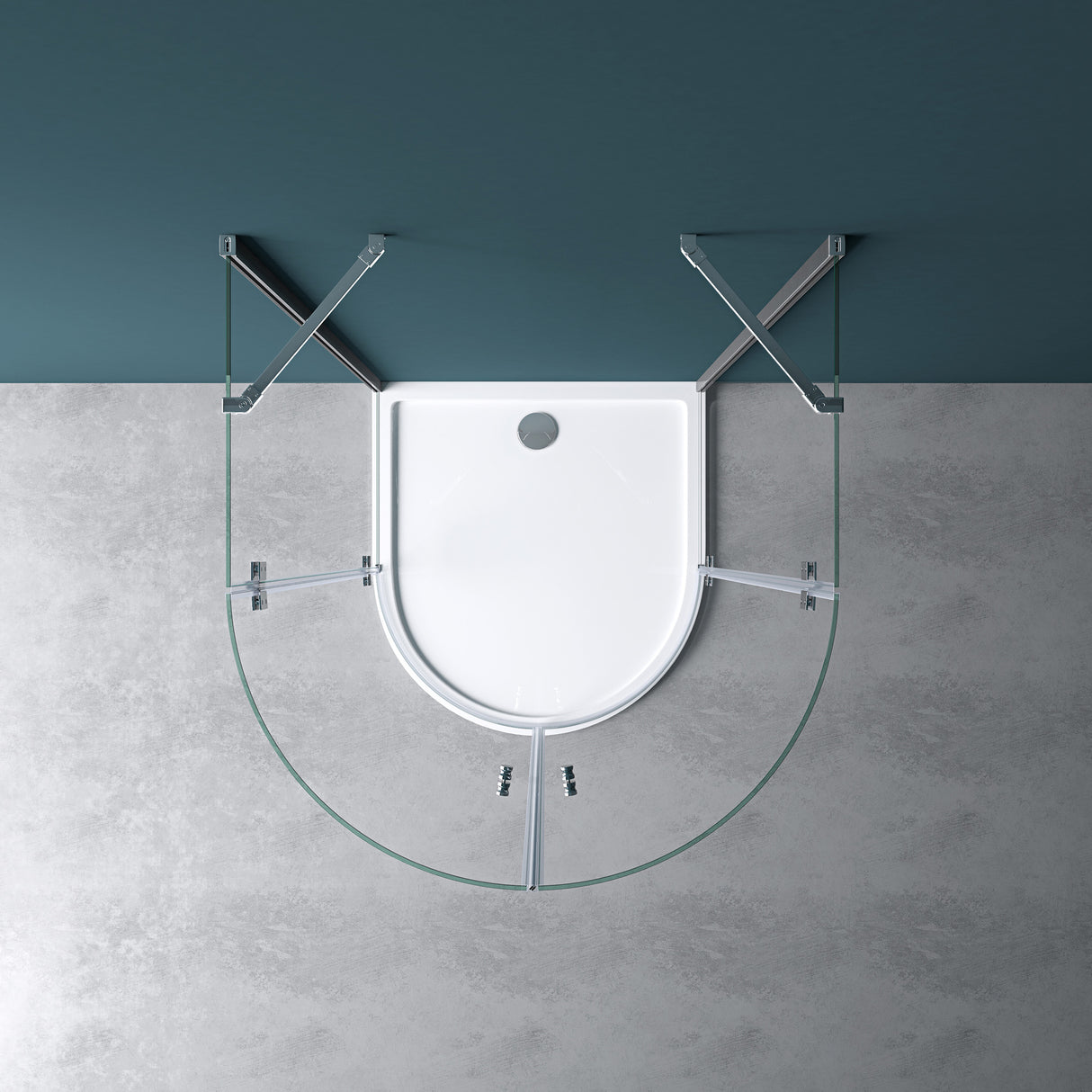 glasvilla Duschkabine U Form Dusche semicircular 6mm ESG-Sicherheitsglas con Easy-Clean Nano-Beschichtung Ravenna03